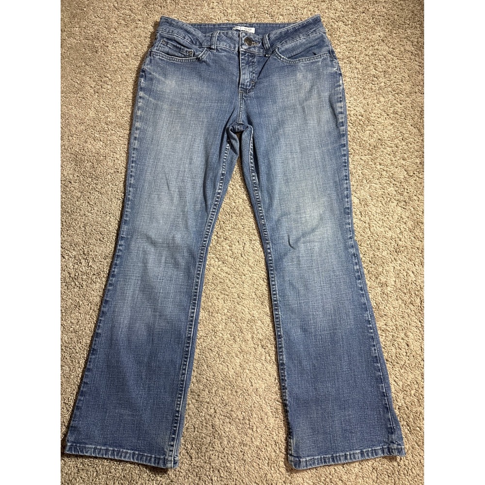 Riders by Lee Womens Mid Rise Bootcut Jeans Blue Medium Wash Size 8P Stretch
